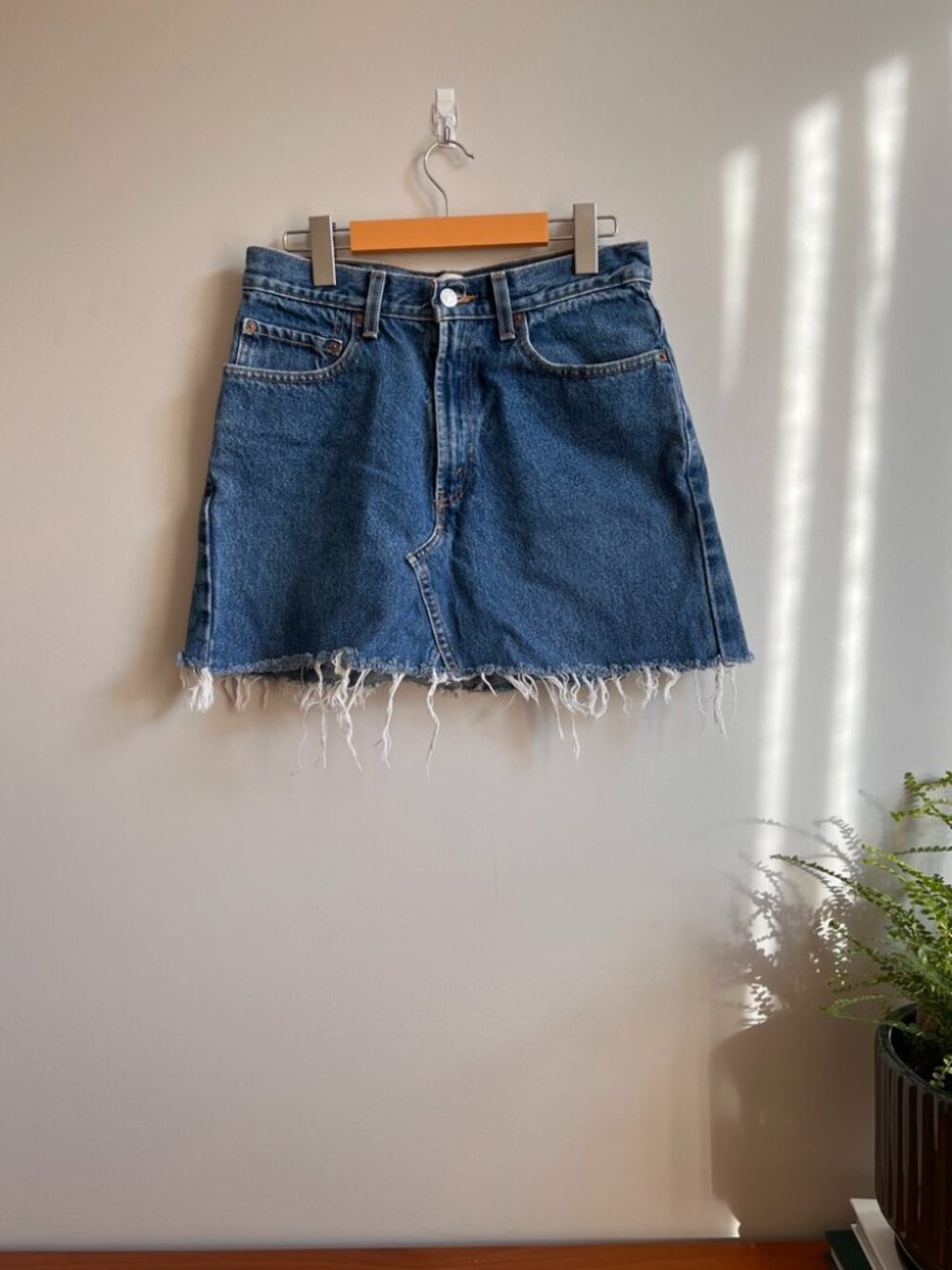 Vintage Reworked Levi's 509 Denim Mini Skirt | Upcycled | Waist 28